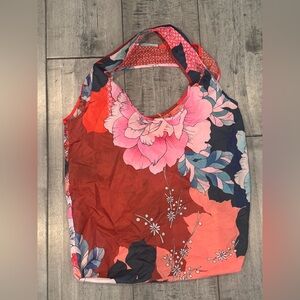 Johnny Was Floral Tote Bag - Red and Pink